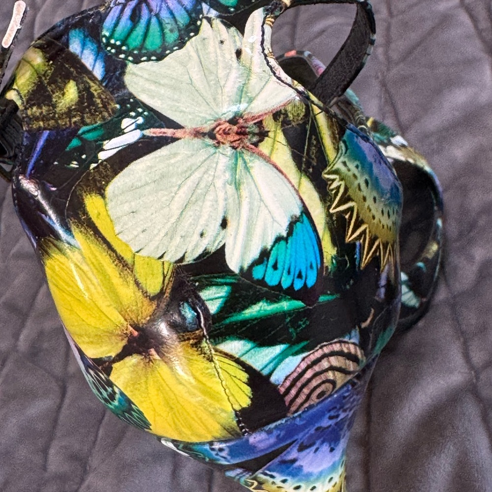 N.Y.L.A. Multicolor heels (black, yellow, blue, some orange) Butterfly Wings - Picture 2 of 6